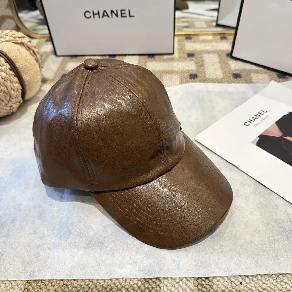 View 2 of Brown Leather Cap Everyday Luxury Cap