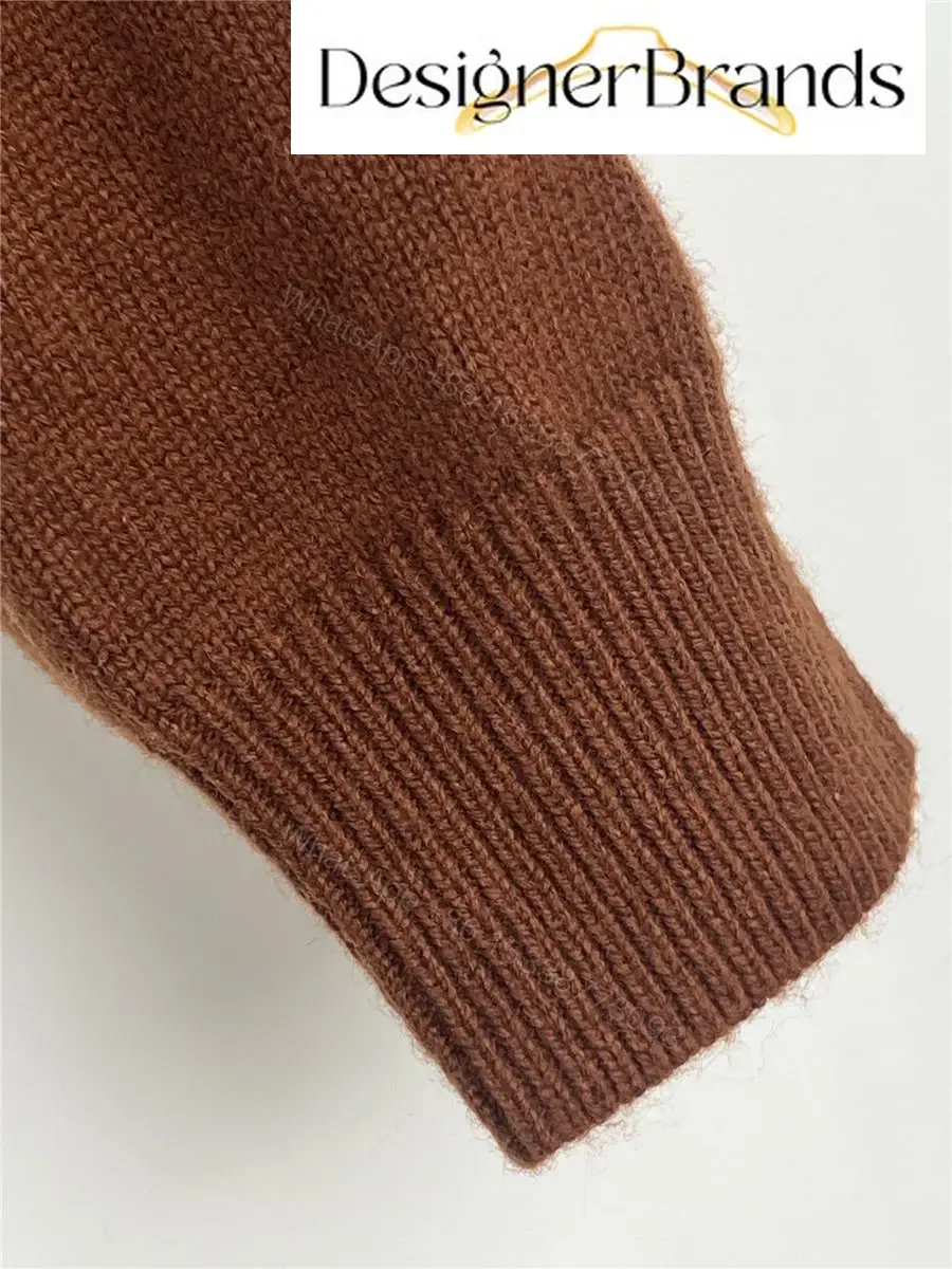 View 5 of Cozy Brown Quarter-Zip Knit: Premium Comfort Top