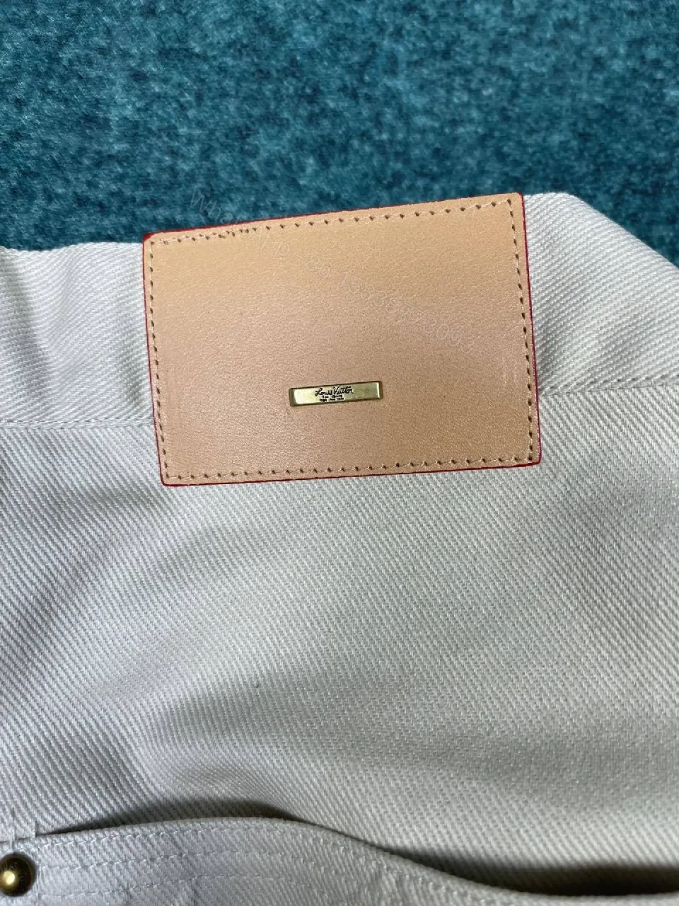 View 8 of Patterned Denim Utility Pants: LV Monogram Texture Denim Slim Fit