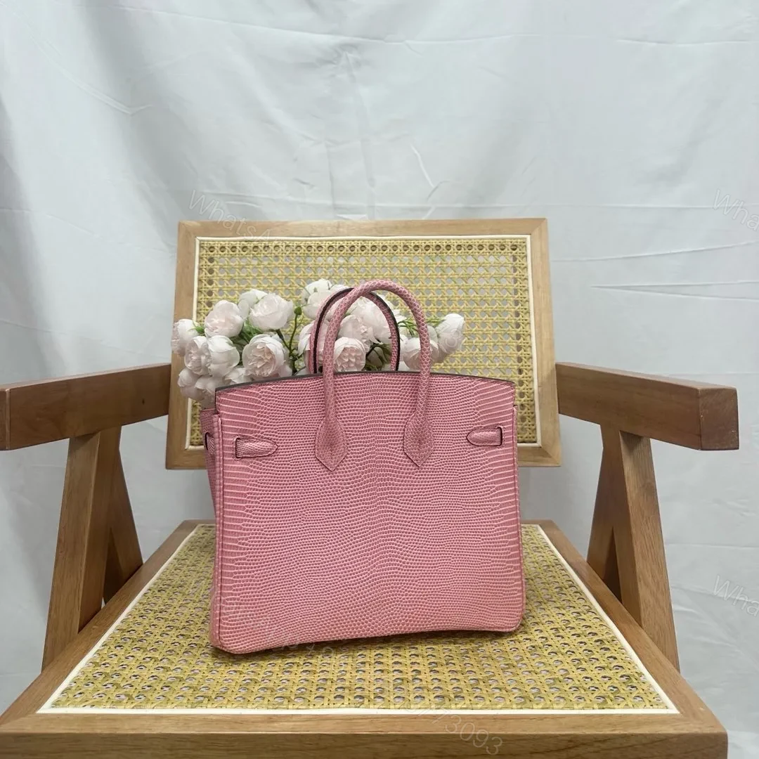 View 2 of Hermes Birkin 25cm Sakura Pink Lizard Leather Silver Hardware