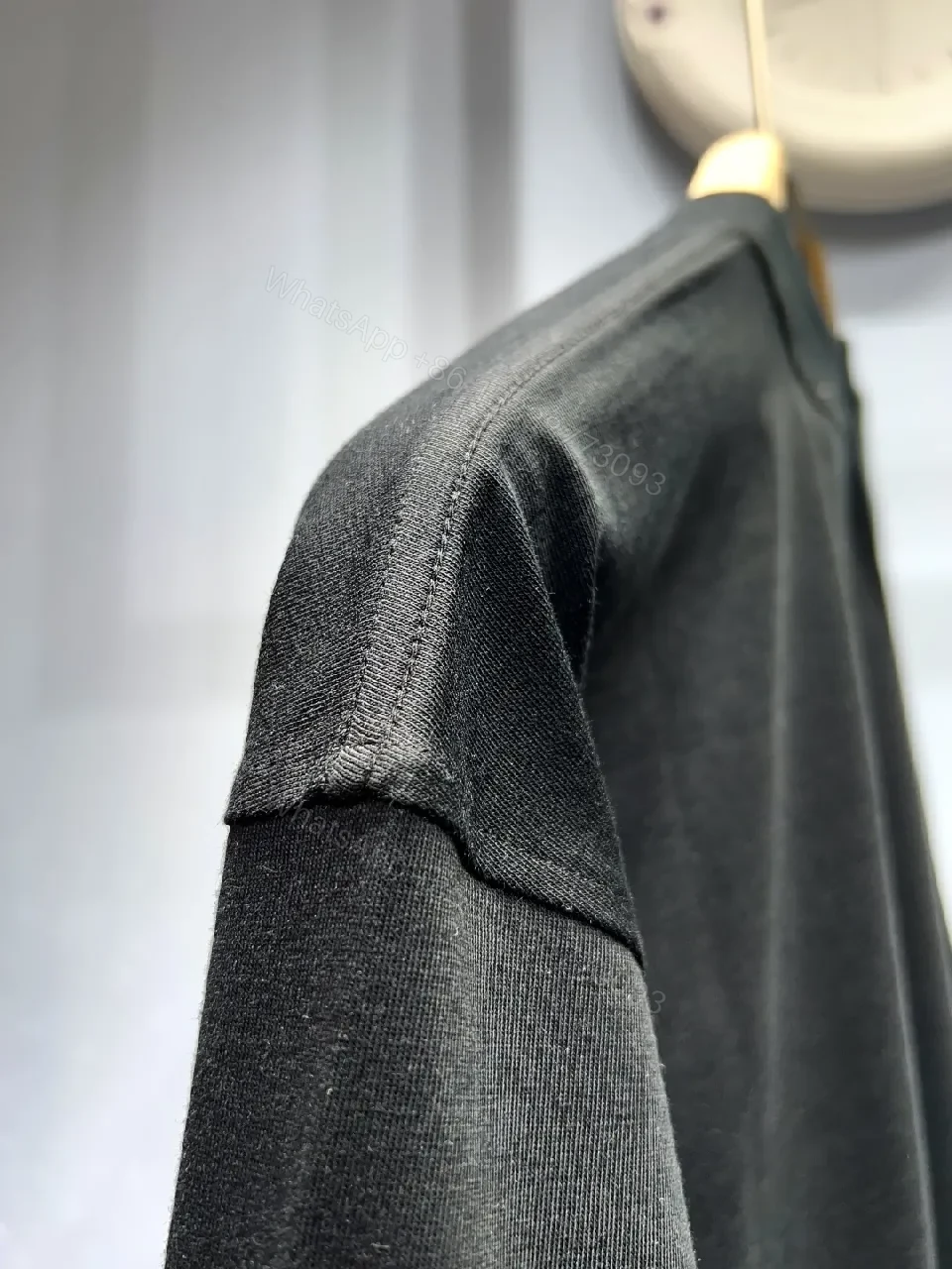 View 5 of Black Cotton Tee — Subtle Luxury Graphic Top
