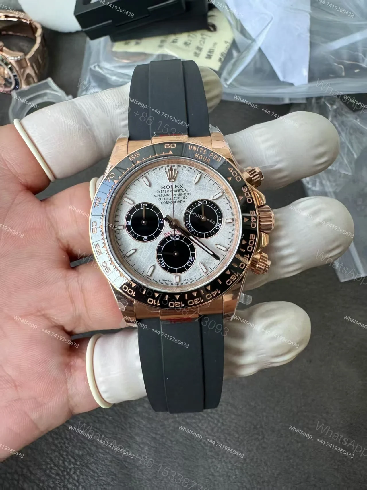 View 2 of Rolex Super Clone Daytona M126515LN-0008 Rose Gold Meteorite Dial 4131 Movement