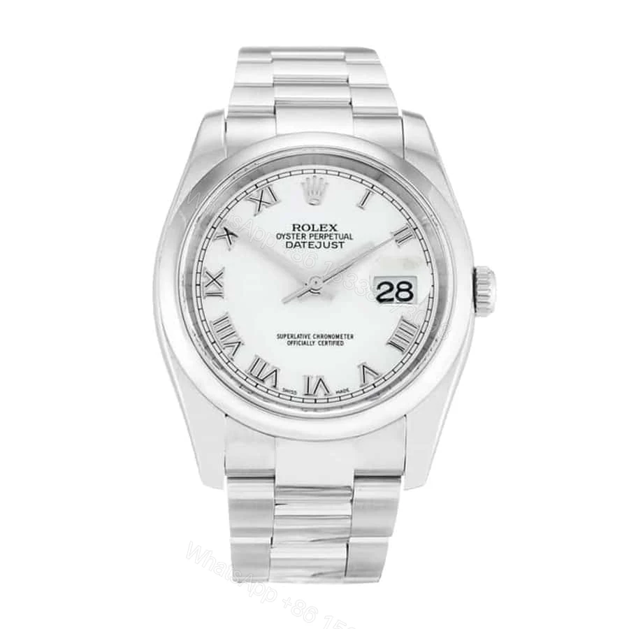 Rolex Datejust 116200 Super Clone : Steel Smooth Bezel White Dial 36mm — view 1