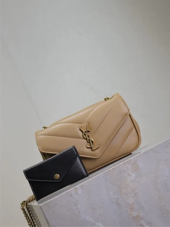 View 9 of Chic Camel Leather Flap Bag with YSL-Hardware Luxury