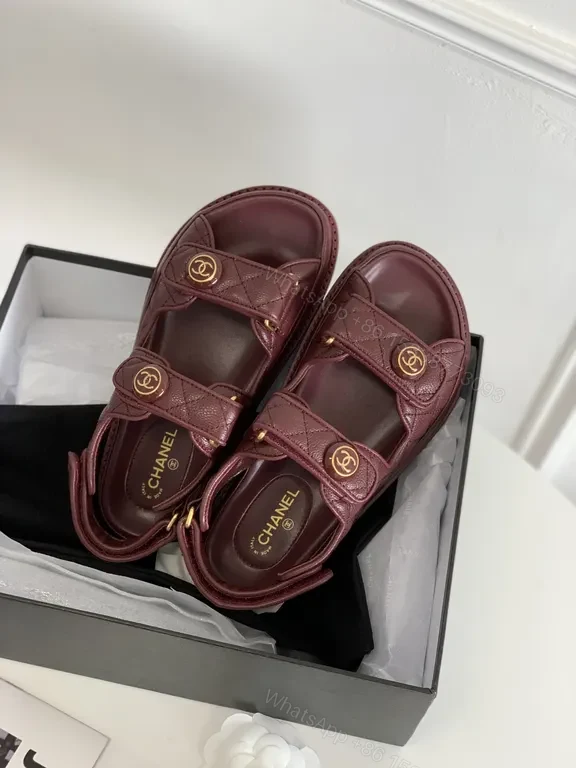 View 6 of Maroon Leather Sandals â€” Quilted Strap, Luxe Everydayâœ ̈