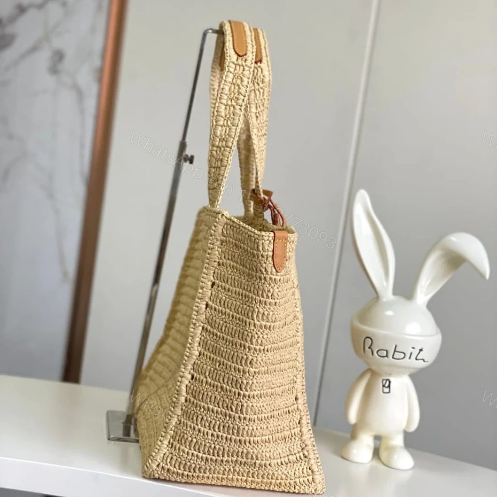 View 3 of Louis Vuitton Summer Shopper Tote MM Raffia Natural Beige 44cm M14458