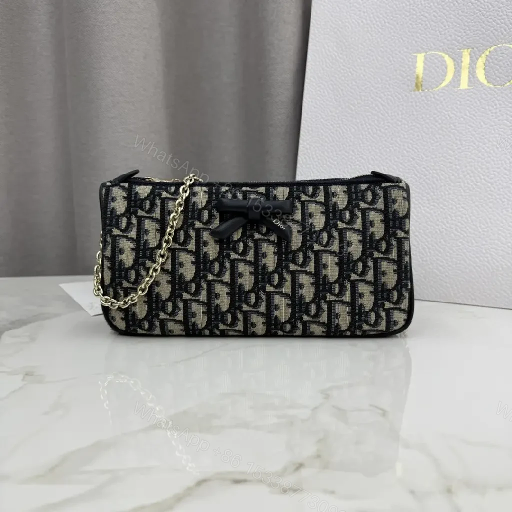 View 8 of Monogram Clutch with Chain Handle — Modern Luxe Evening Bag