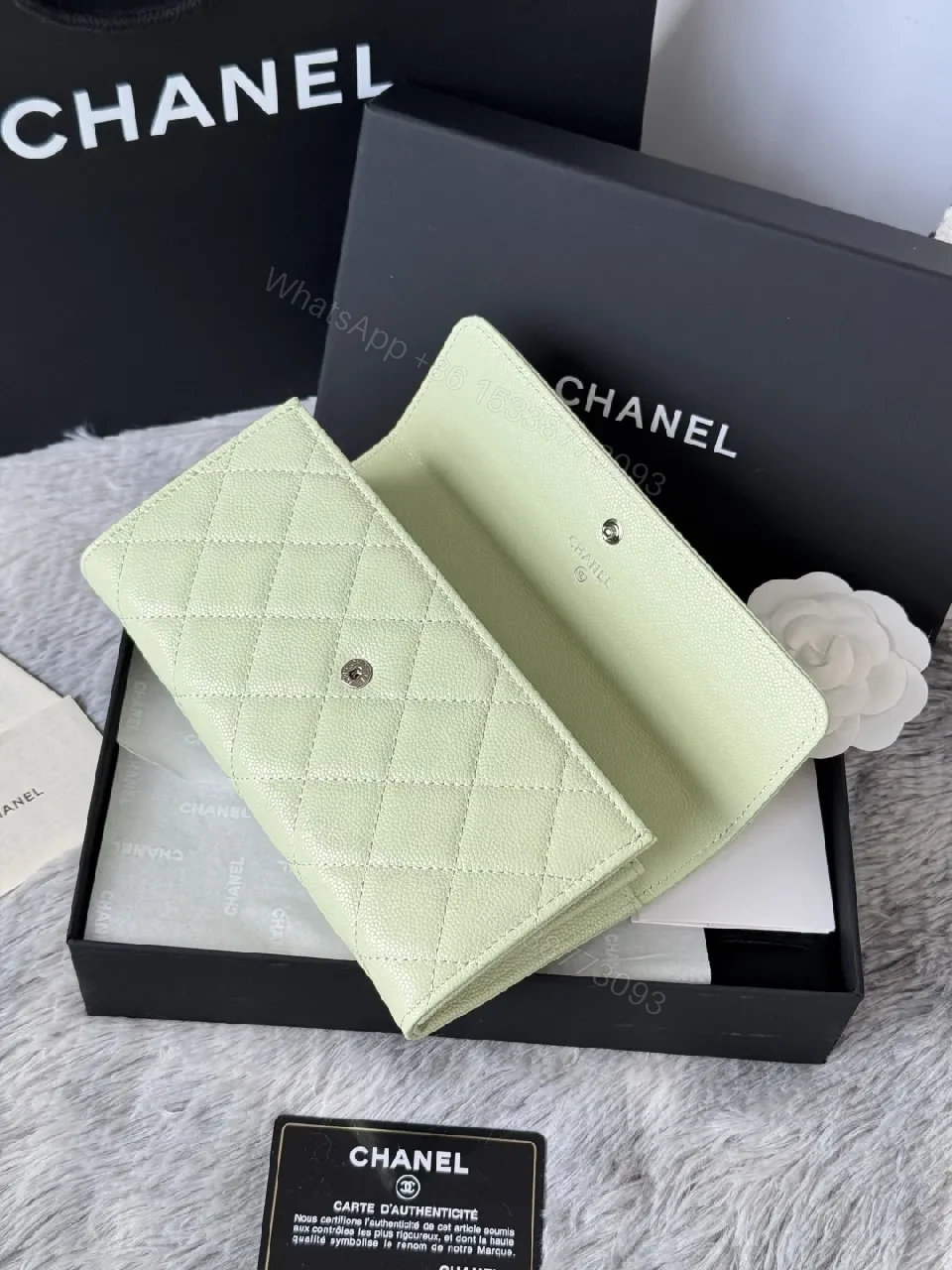 View 5 of Mint Green Quilted Wallet: Everyday Luxe, Cross-Body Ready