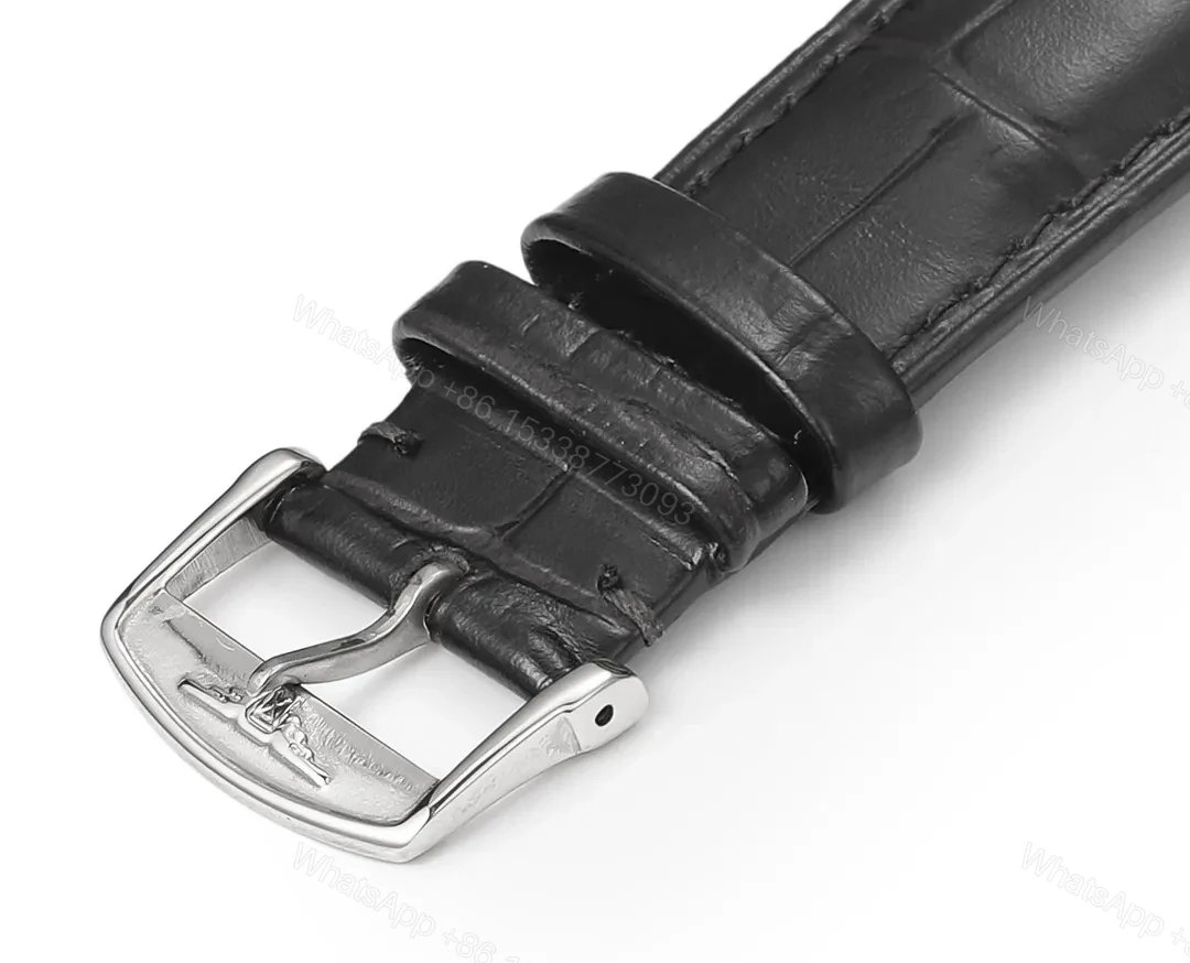 View 9 of Longines Conquest Classic Re Edition Cyclops Watch Black Dial with Gold Markers 40mm Stainless Steel Case Italian Leather Strap