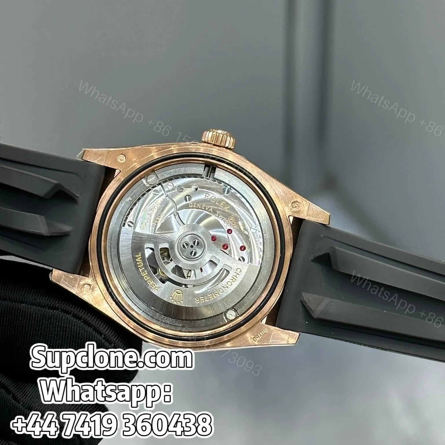 View 9 of Rolex Sky-Dweller 42mm Super Clone 1:1 – Rose Gold White Dial Oysterflex Strap