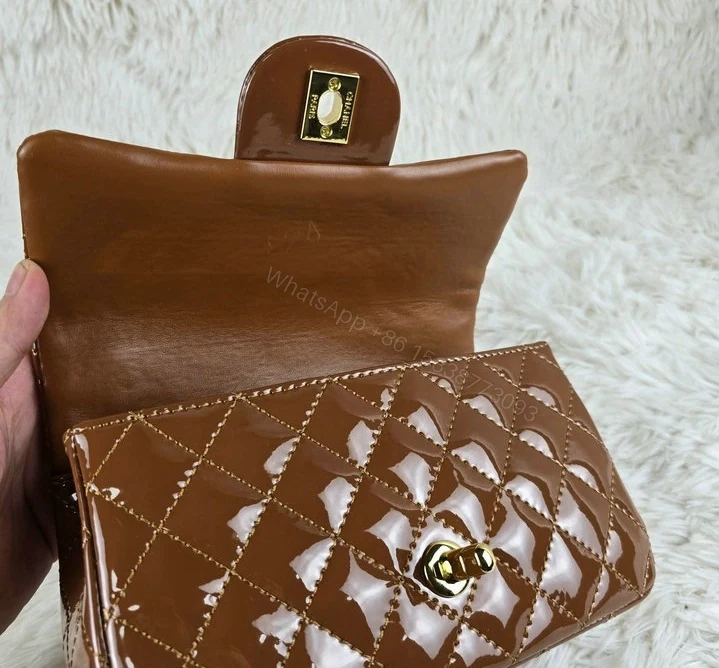 View 7 of Chanel Classic Flap Bag With Top Handle Brown B67890