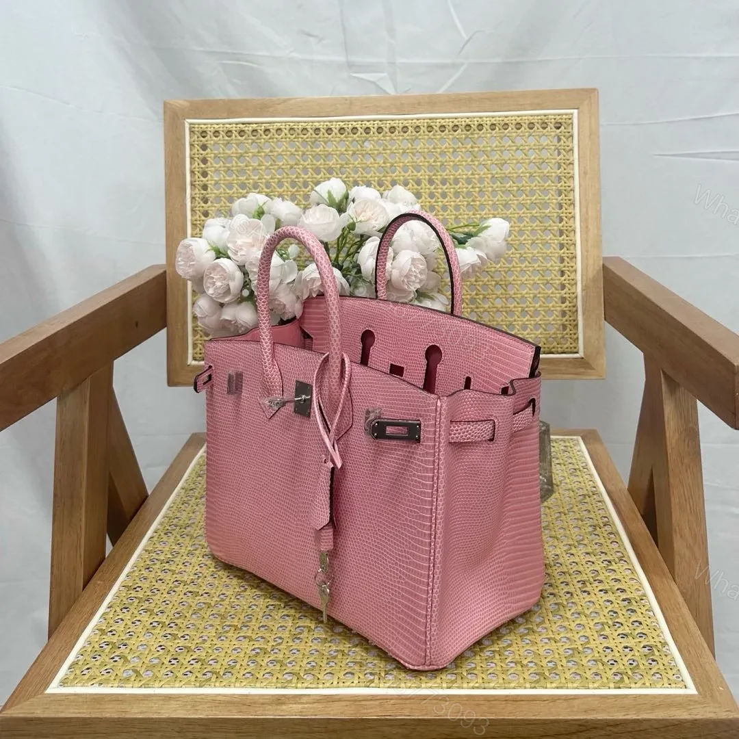 View 3 of Hermes Birkin 25cm Sakura Pink Lizard Leather Silver Hardware