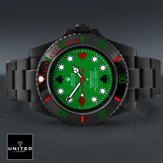 View 11 of Rolex Blaken Submariner Poker Green Dial 114060 Replica