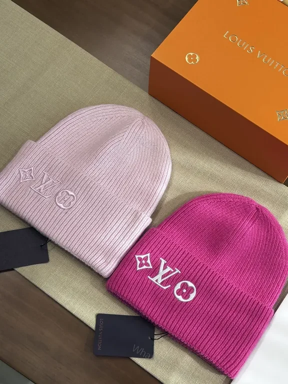 View 9 of Patterned Knit Beanie with LV Monogram, Luxe Street Style