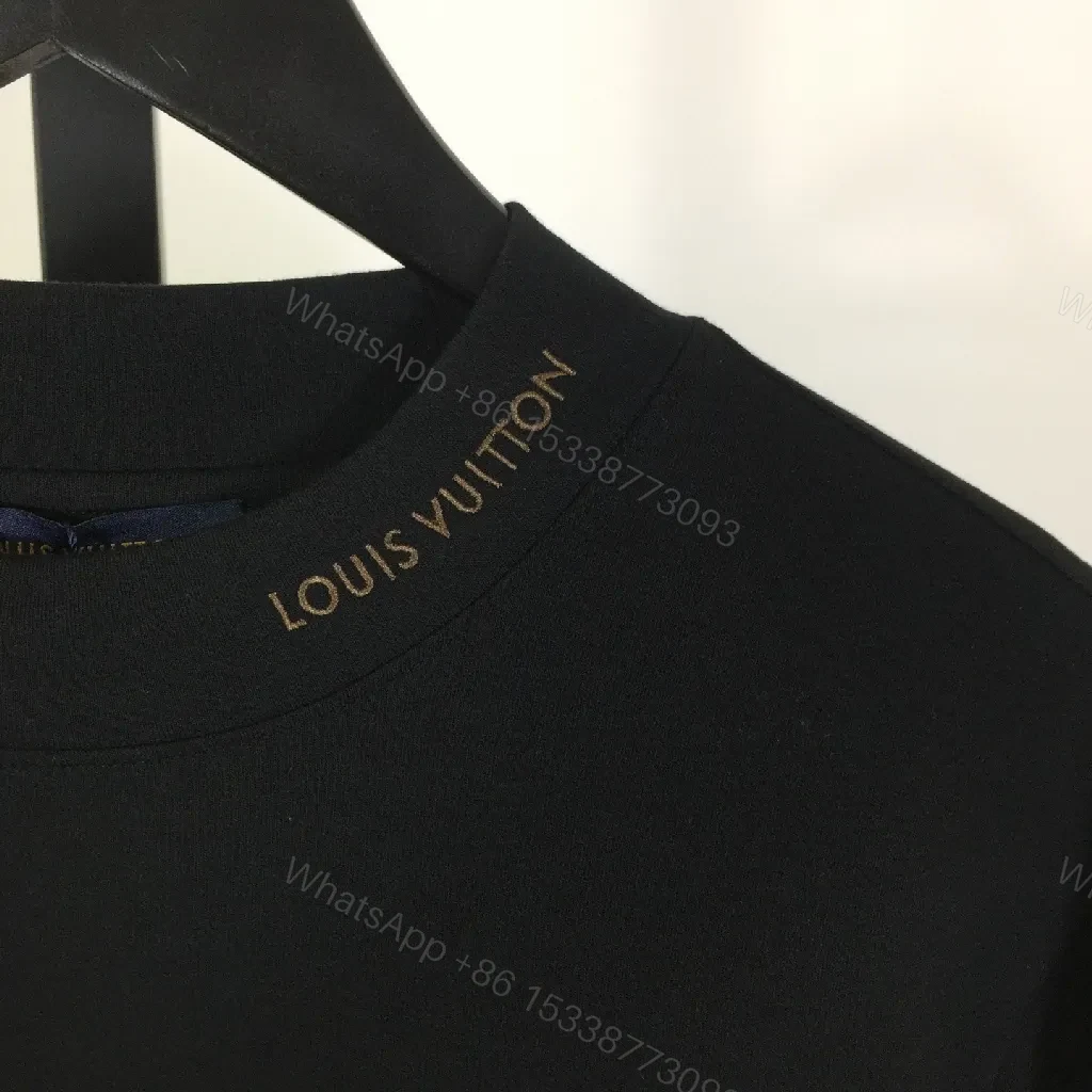 View 6 of Dark Essentials Black Knit Crewneck with Subtle LV Emblem