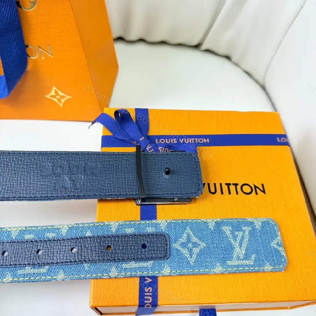 View 8 of Denim-Effect LV Belt: Monogram, Signature Hardware, Luxe Style