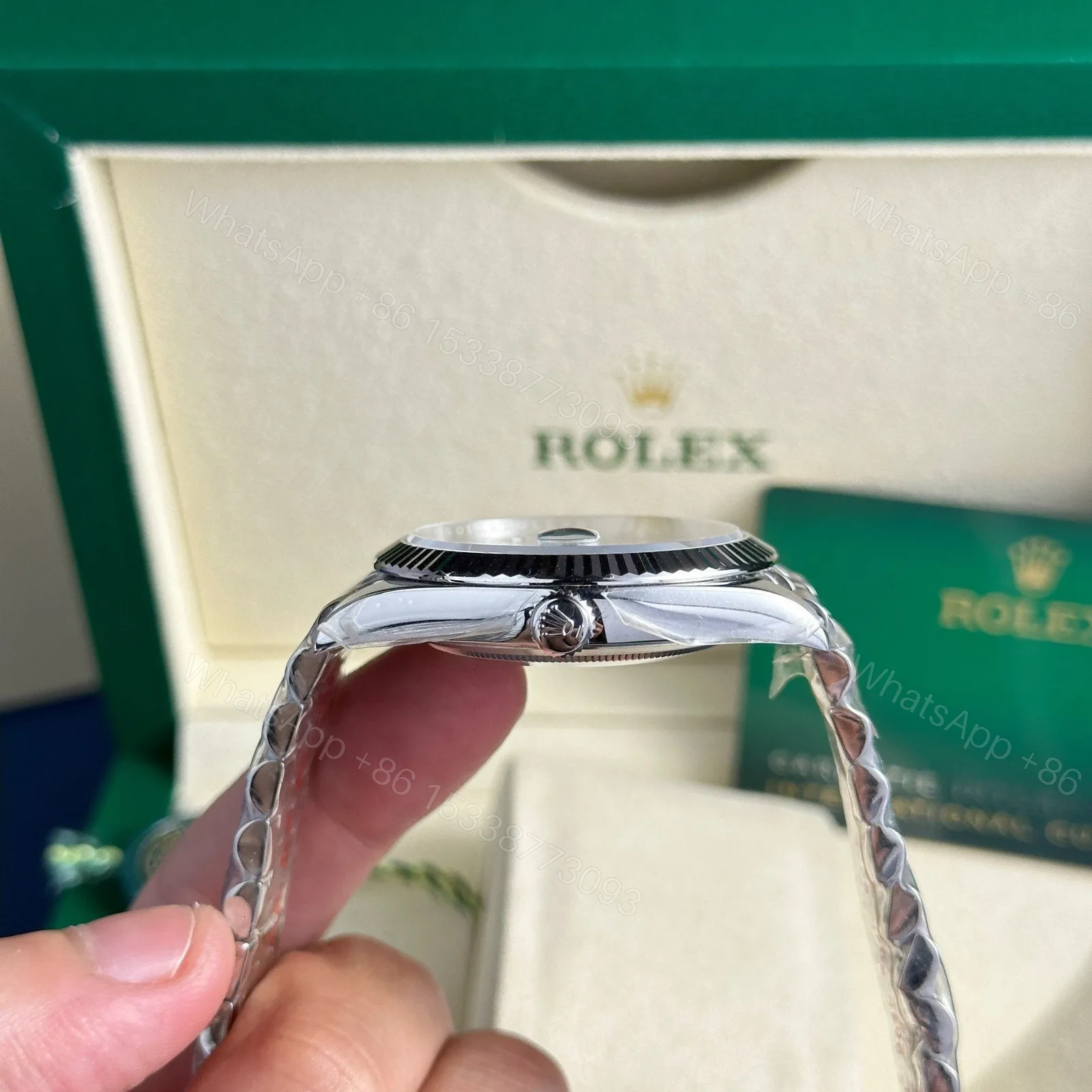 View 3 of Replica Rolex Datejust Blue Dial 126334 Jubilee Roman Dials 41 mm