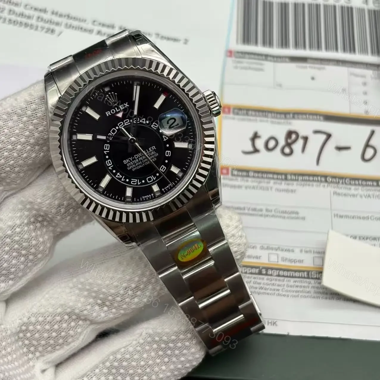 View 3 of Rolex Sky-Dweller 326934 Black Dial Oyster Replica
