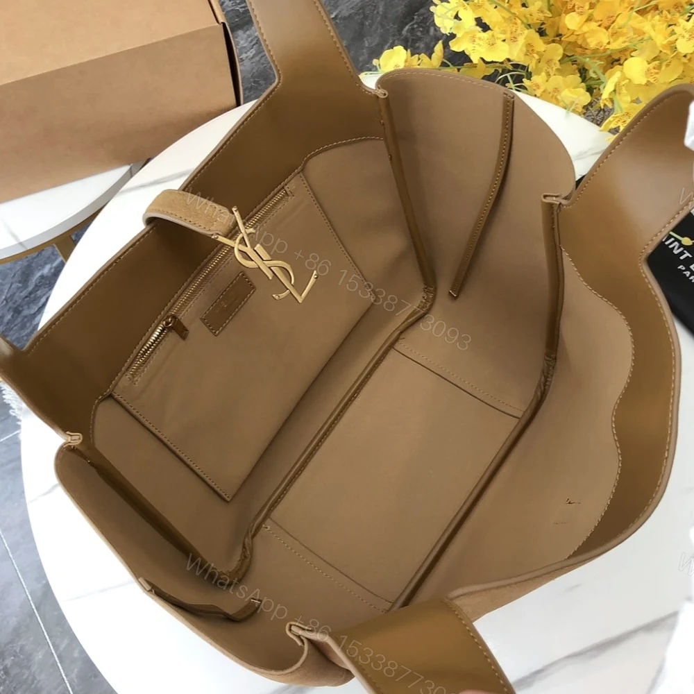 View 5 of Saint Laurent Le 5 À 7 Bea In Suede Golden Leaf 55Cm 763435008IW3194