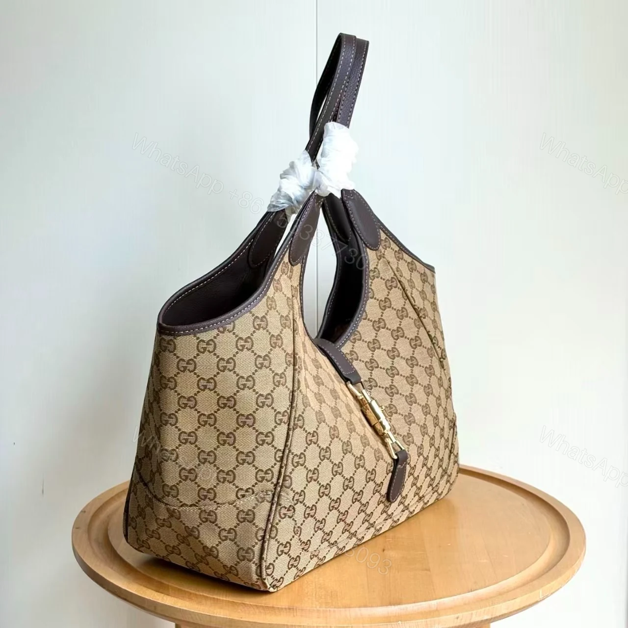 View 3 of Gucci Mercato Medium Tote Bag Sand And Brown GG Canvas 35cm