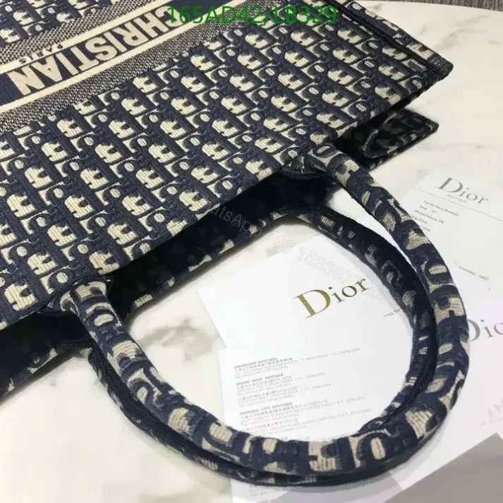 View 6 of Large Replica Dior Book Tote Handbag in Embroidered Canvas HKL478