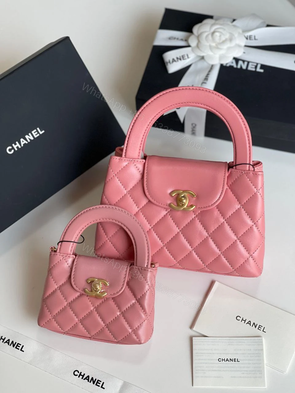 View 5 of Chanel Shiny Aged Calfskin Quilted Mini Nano Kelly