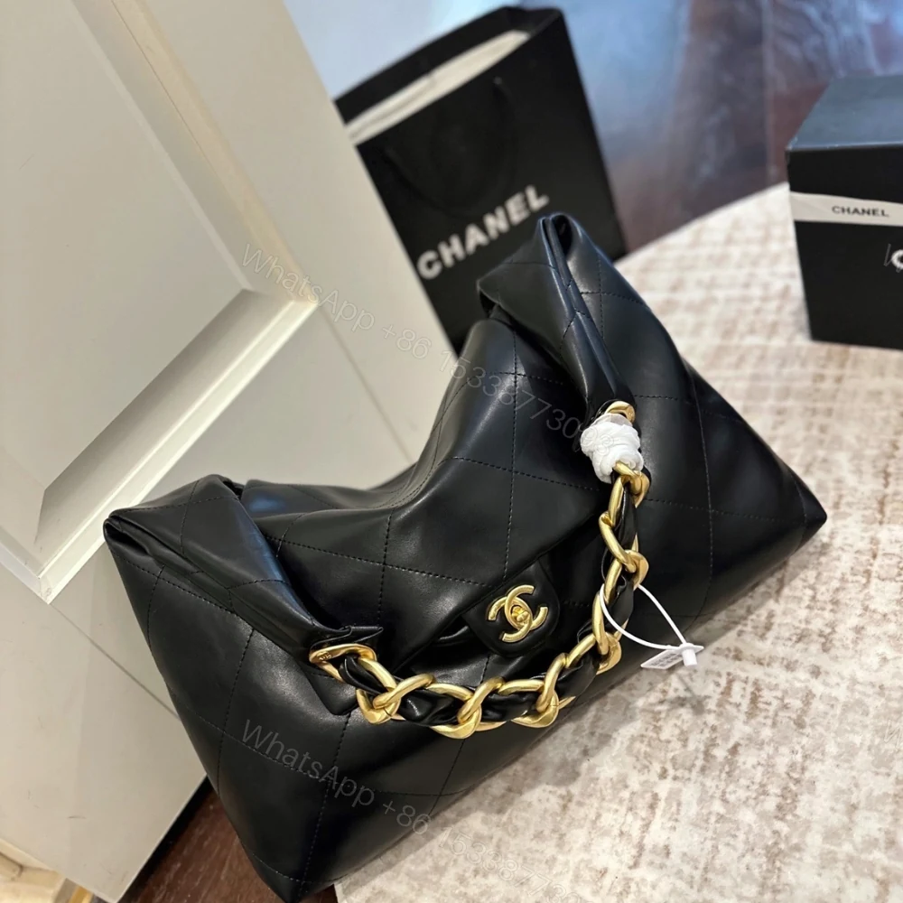 View 3 of Chanel Maxi Hobo Bag Black 43Cm