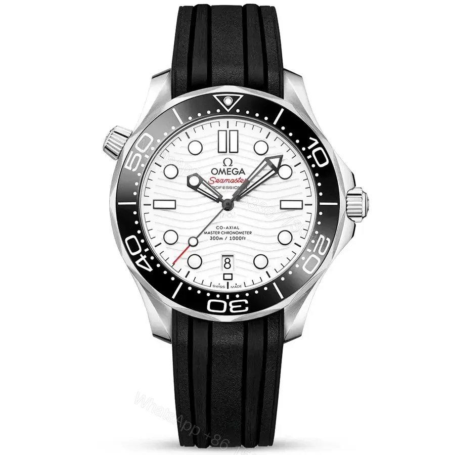 Omega Semaster Diver 300 42MM Black Rubber Strap — view 1