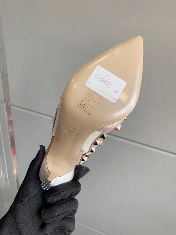 View 8 of Valentino Rockstud Nude Sandal: Luxe Strappy Elegance