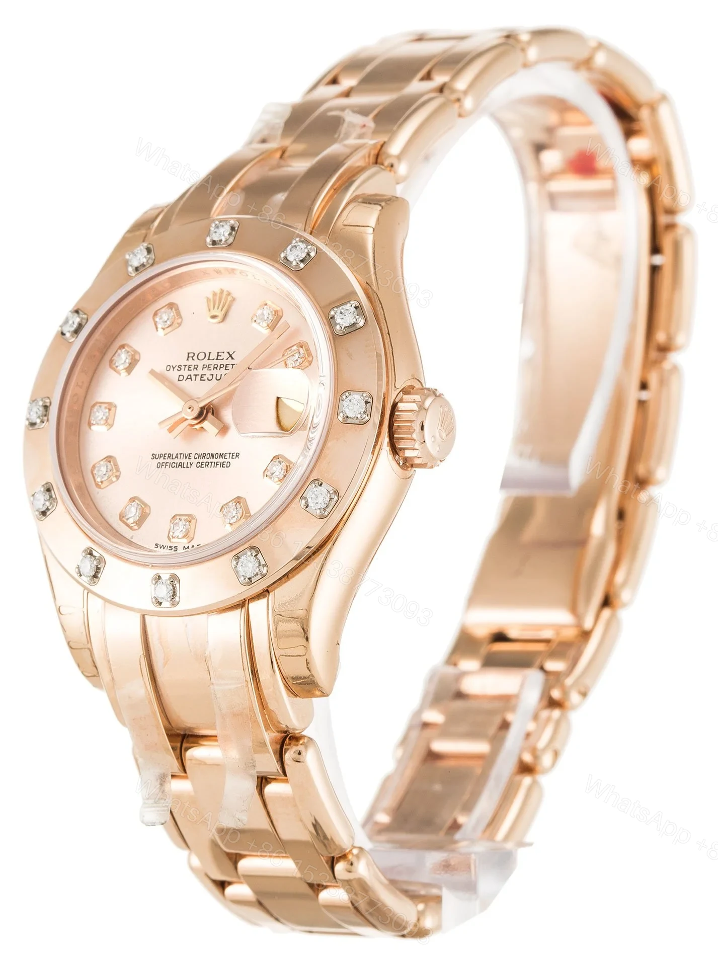 View 2 of Replica Rolex Pearlmaster Rose Dial 80315