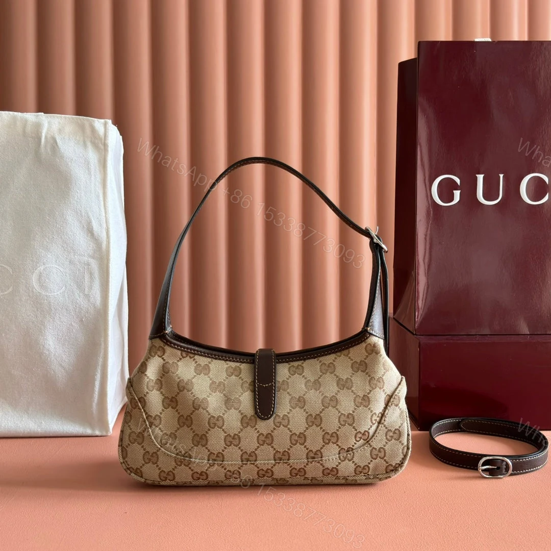 View 2 of GUCCI 25S JACKIE MONOGRAM 27 CM IN LIGHT BROWN CANVAS AND CALFSKIN