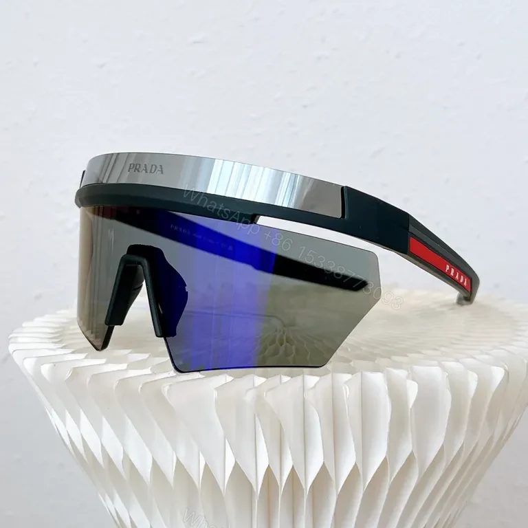 View 8 of Prada Shield Sunglasses â€“ White Frame, UV400, Luxe Edge
