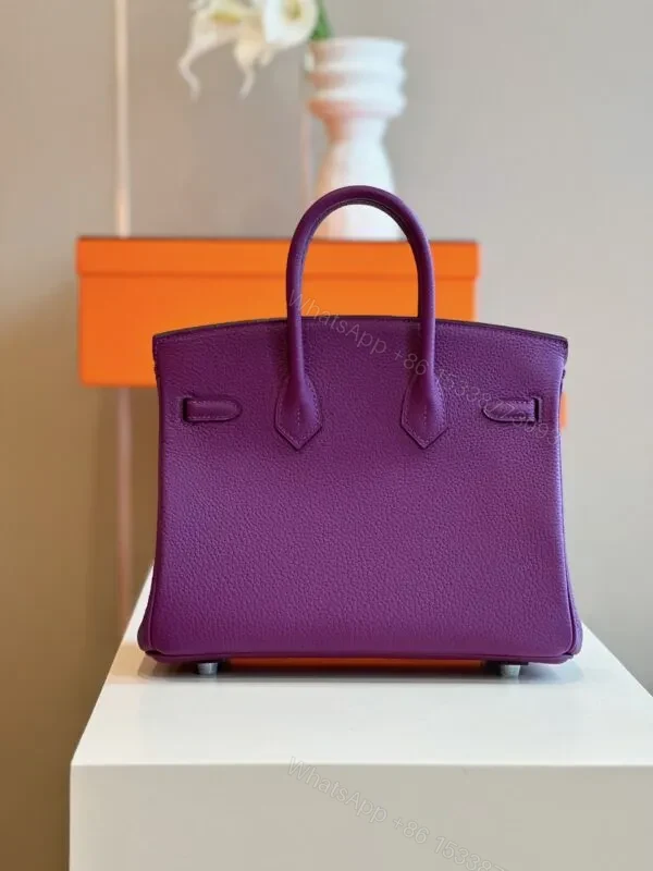 View 7 of HN 25 Dark Purple Togo Leather Palladium Hardware