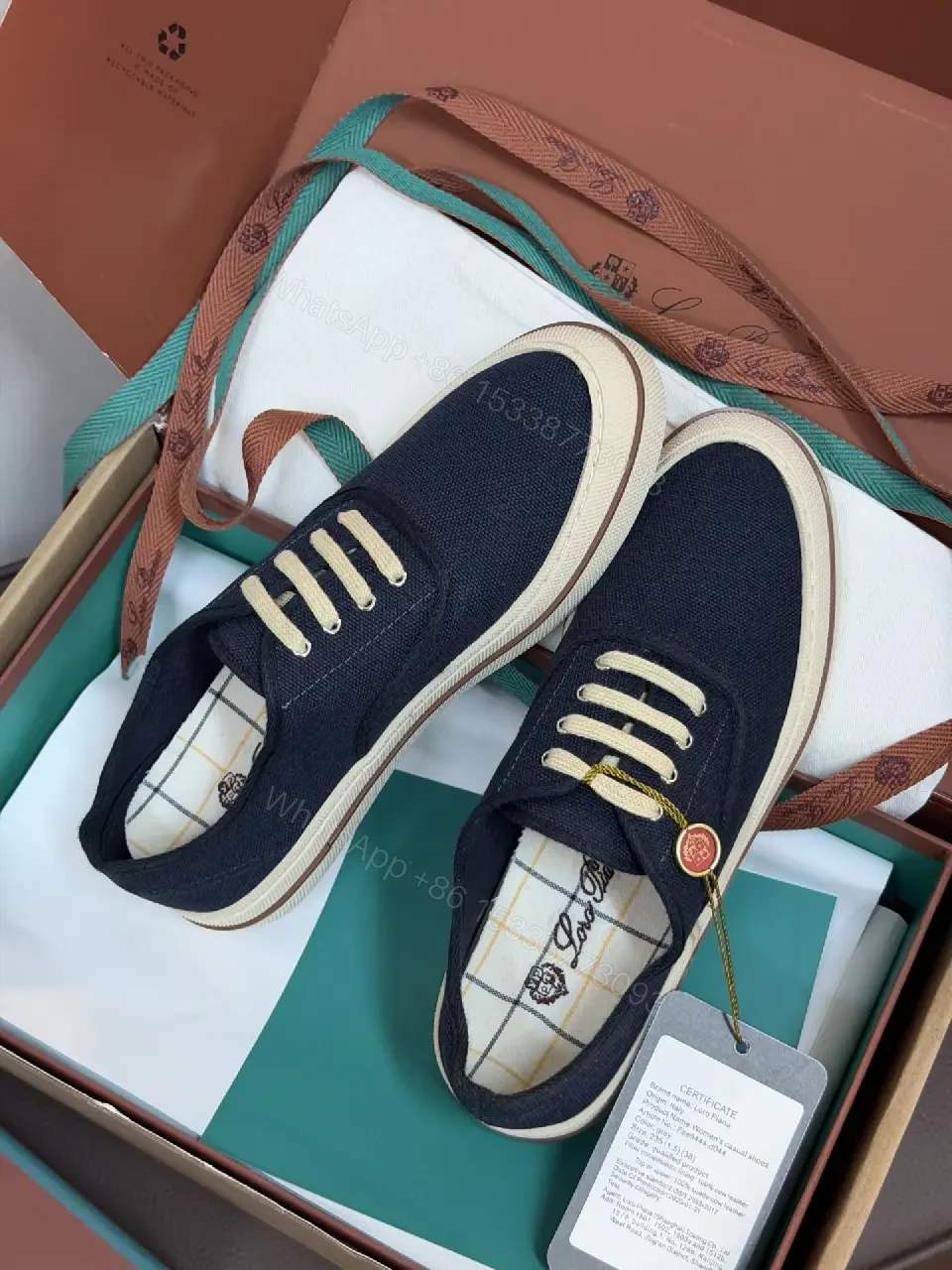 View 5 of Chic Navy Canvas Platform Sneakers with Cream Sole - Everyday Luxe