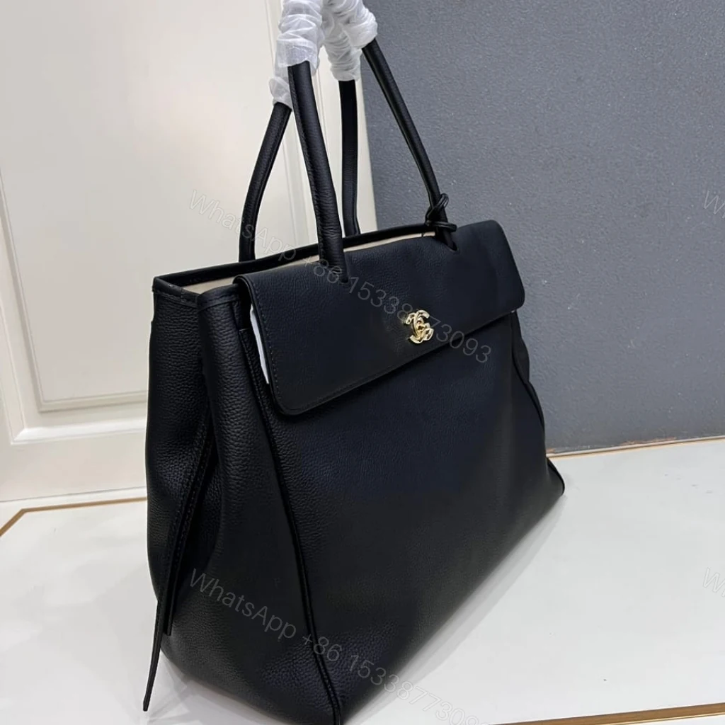 View 3 of Chanel Large Tote Bag Grained And Gold Tone Metal Black 43cm AS6289 B24248 94305
