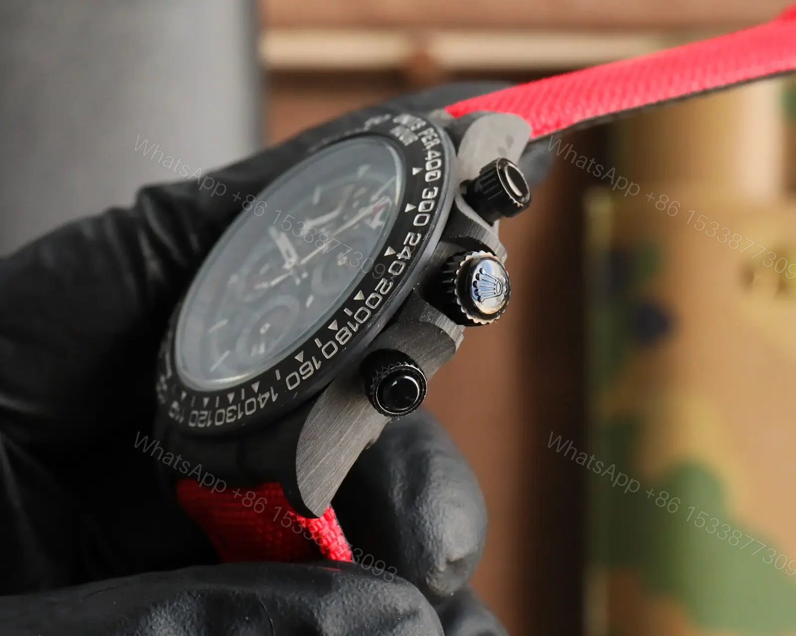 View 4 of Rolex Daytona Skeleton Carbon Red Strap Edition 40mm RG-DAYTONA-SKELETON-CARBON-RED