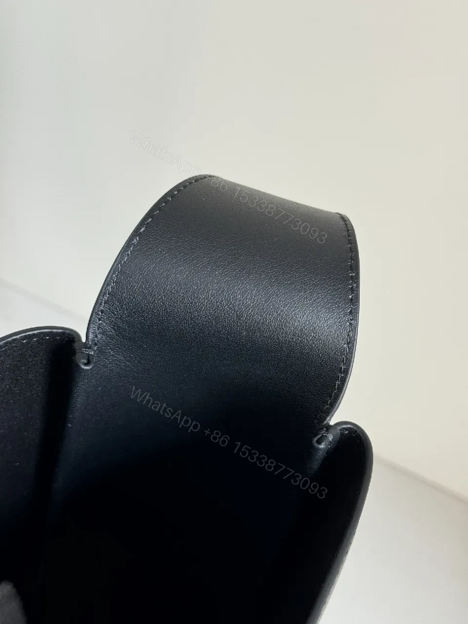 View 6 of Lux Black Leather Tote with Gold Hardware