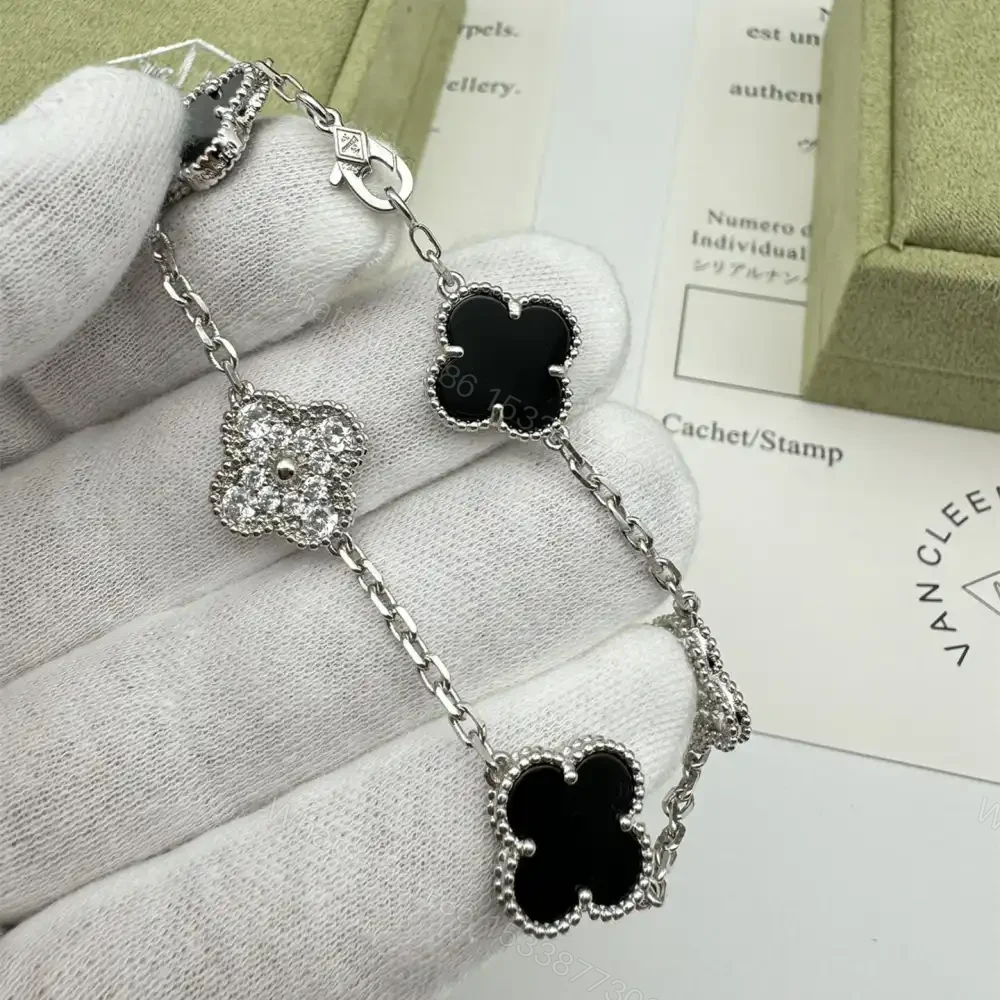 View 6 of 高仿首飾VanCleef&Arpels*RP2R900縞瑪瑙白金手鏈