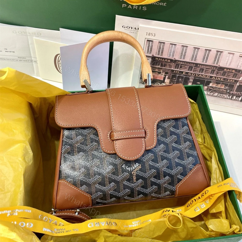 View 6 of 高仿Goyard*SAIGONQ櫸木手柄單肩包棕色免檢版