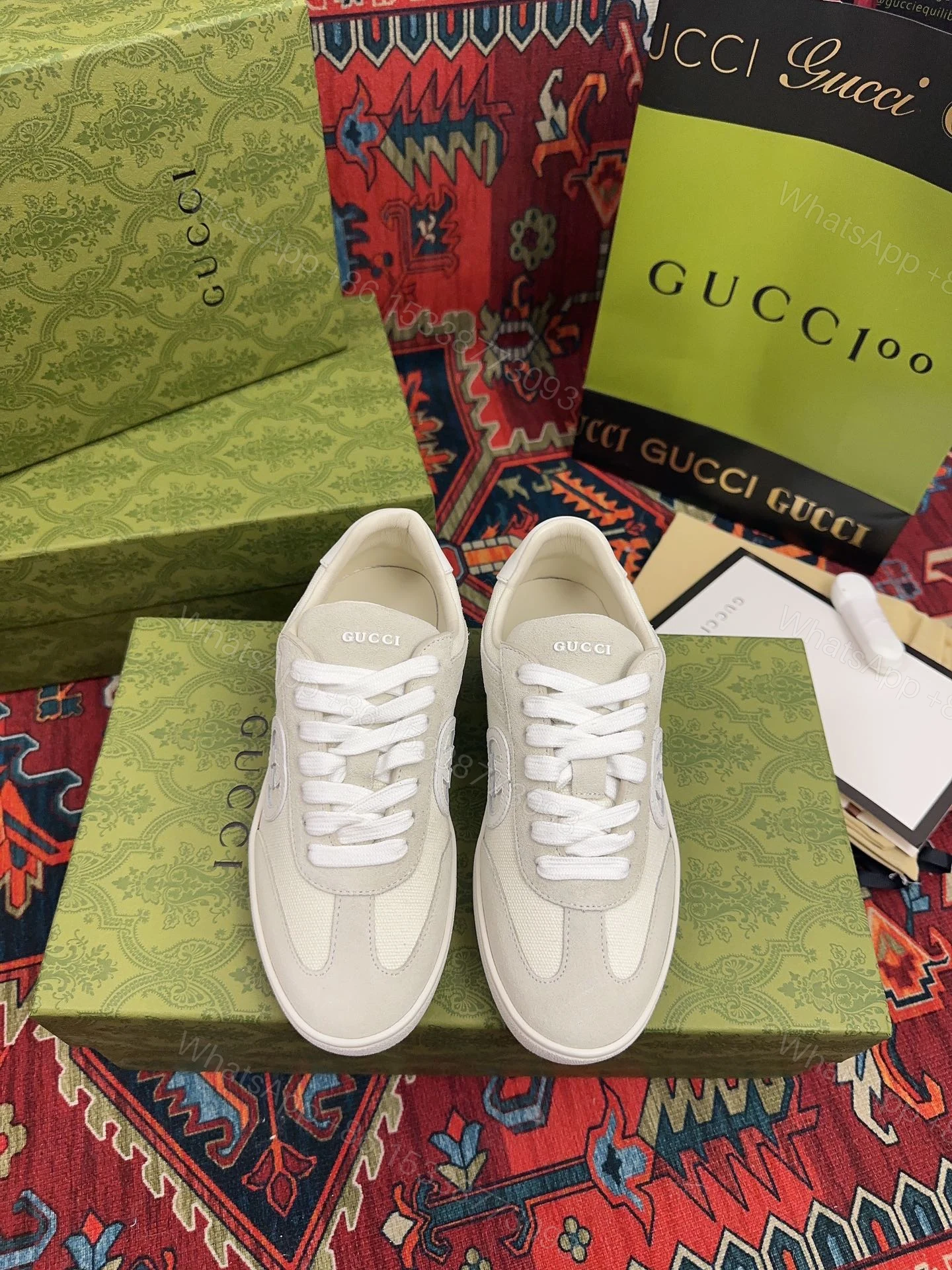 Gucci 高仿 男女款 米白復古運動鞋 簡約氣質百搭款 — view 1