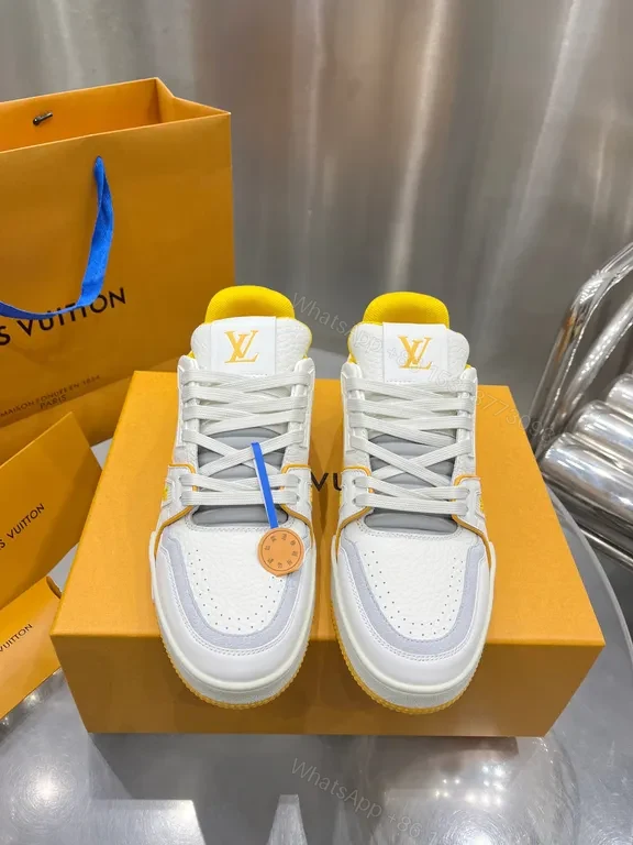 Bold White LV Accent High-Tops: Luxury Everyday Sneaker — view 1