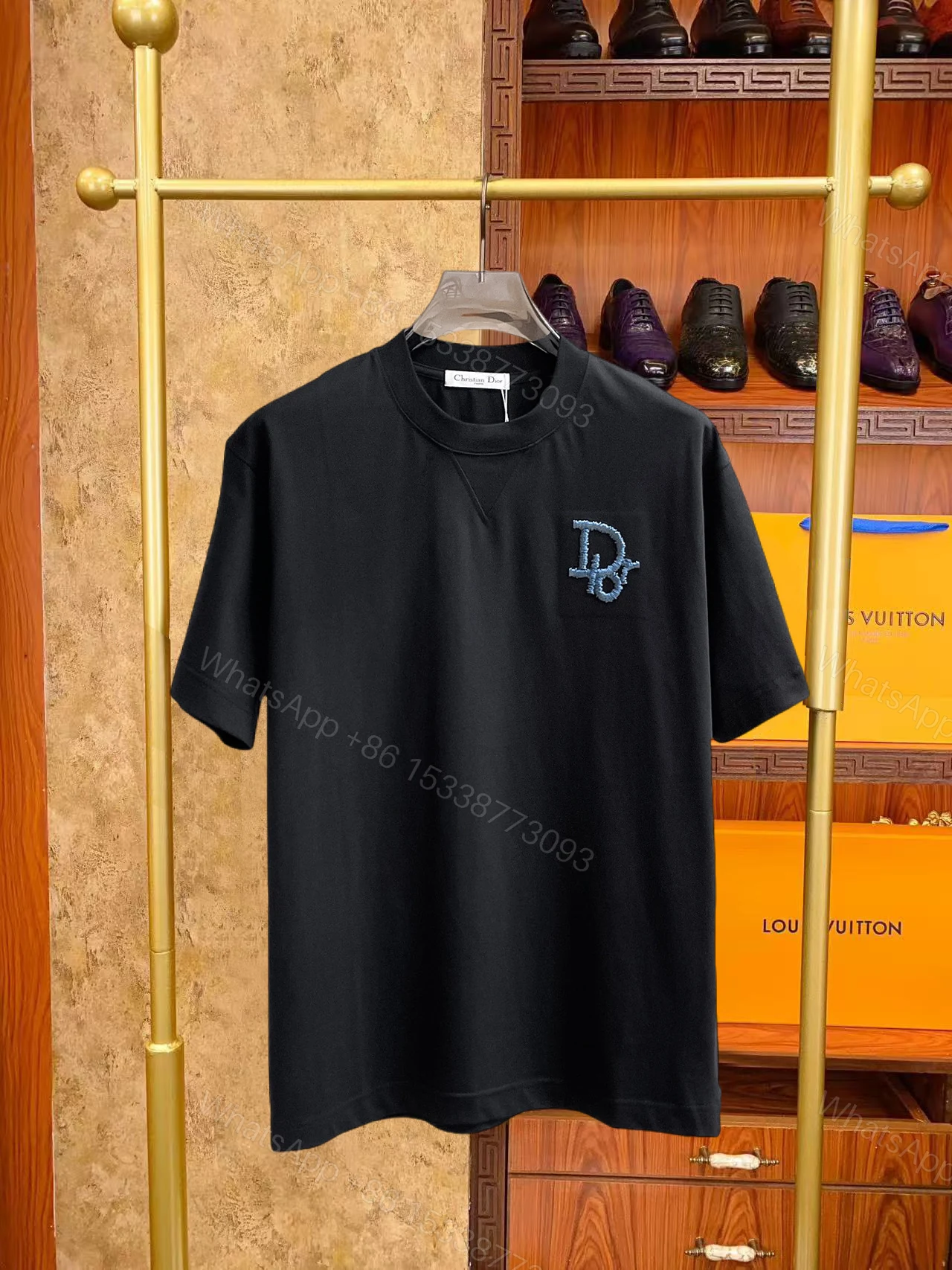 Dior 原單短袖T恤 黑色CD刺繡潮流百搭款 — view 1