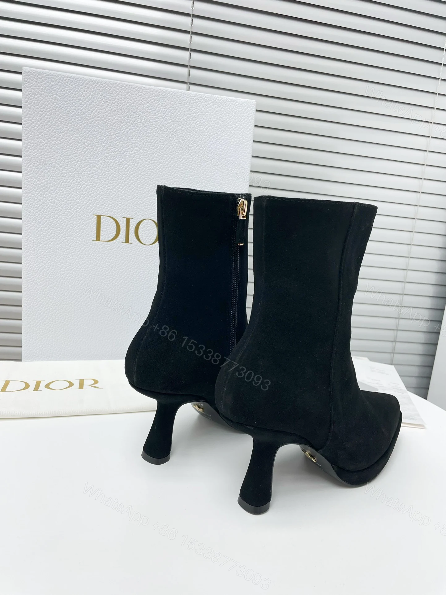 View 6 of DIOR SUEDE LEATHER ANKLE BOOTS BLACK