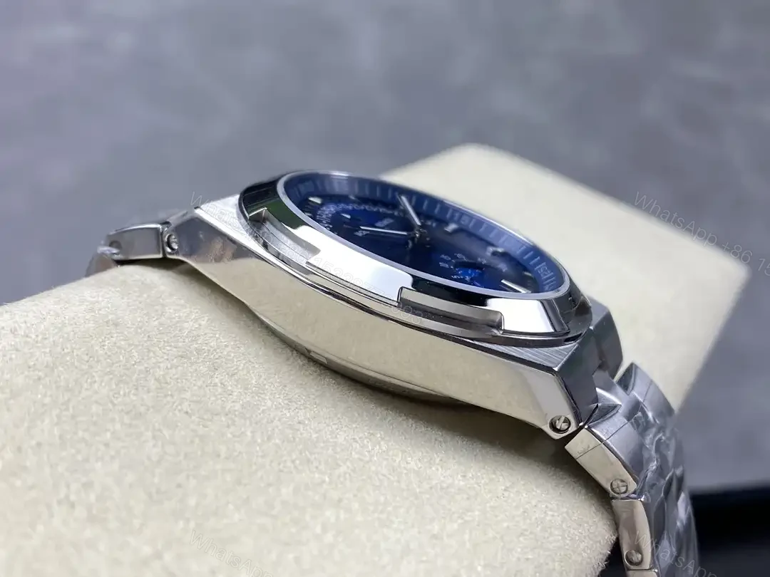 View 5 of Vacheron Constantin Overseas Moon Phase Retrograde Date Stainless Steel Blue Dial 4000V/210A-B911