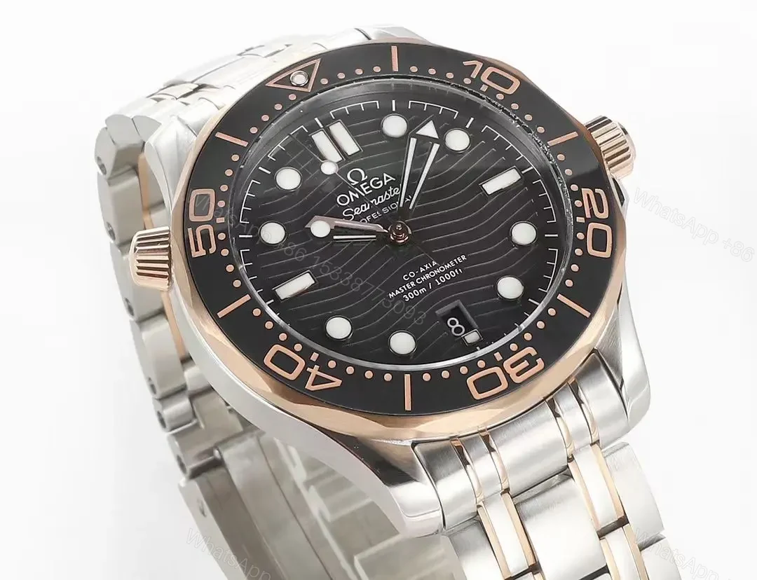 View 3 of Omega Seamaster Planet Ocean 600m Co-Axial Master Chronometer 42mm Diver’s Watch Stainless Steel and Rose Gold with Black Ceramic Bezel and Black Dial