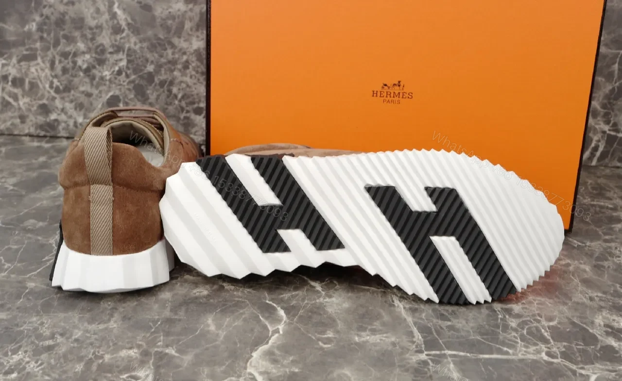 View 8 of Brown Leather & Suede Runner Shoes: Modern Cushioned Comfort