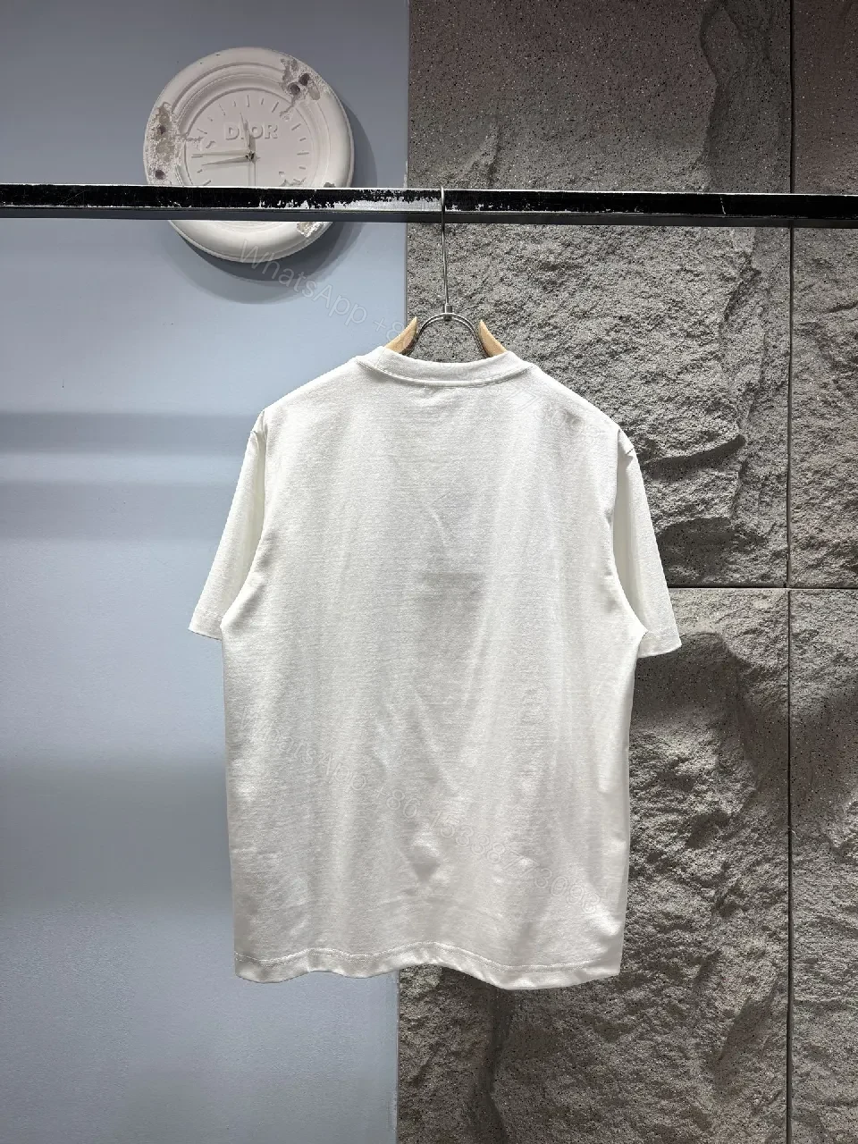 View 3 of White Cotton Tee — Pop Art Fendi Emblem, Graphic Statement Tee