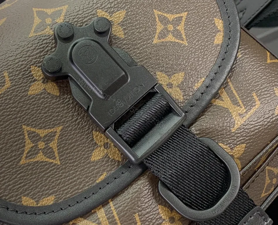 View 6 of Monogram Luxe Leather-Trim Compact Messenger Bag