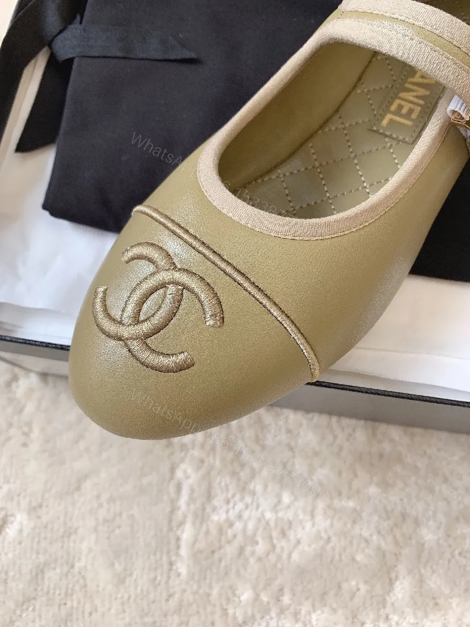 View 2 of Taupe Leather Ballet Flats — Subtle Luxury, All-Day Comfort