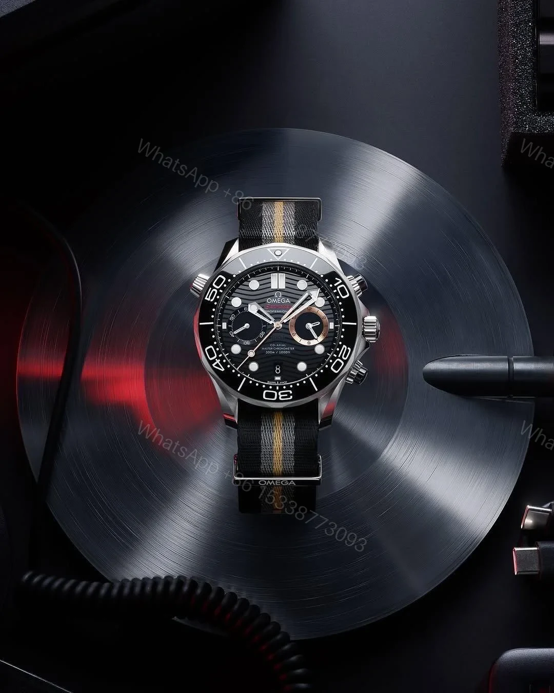 View 8 of Omega Seamaster Diver 300M Master Co-Axial 44 Chronograph James Bond First Light 210.32.44.51.01.002